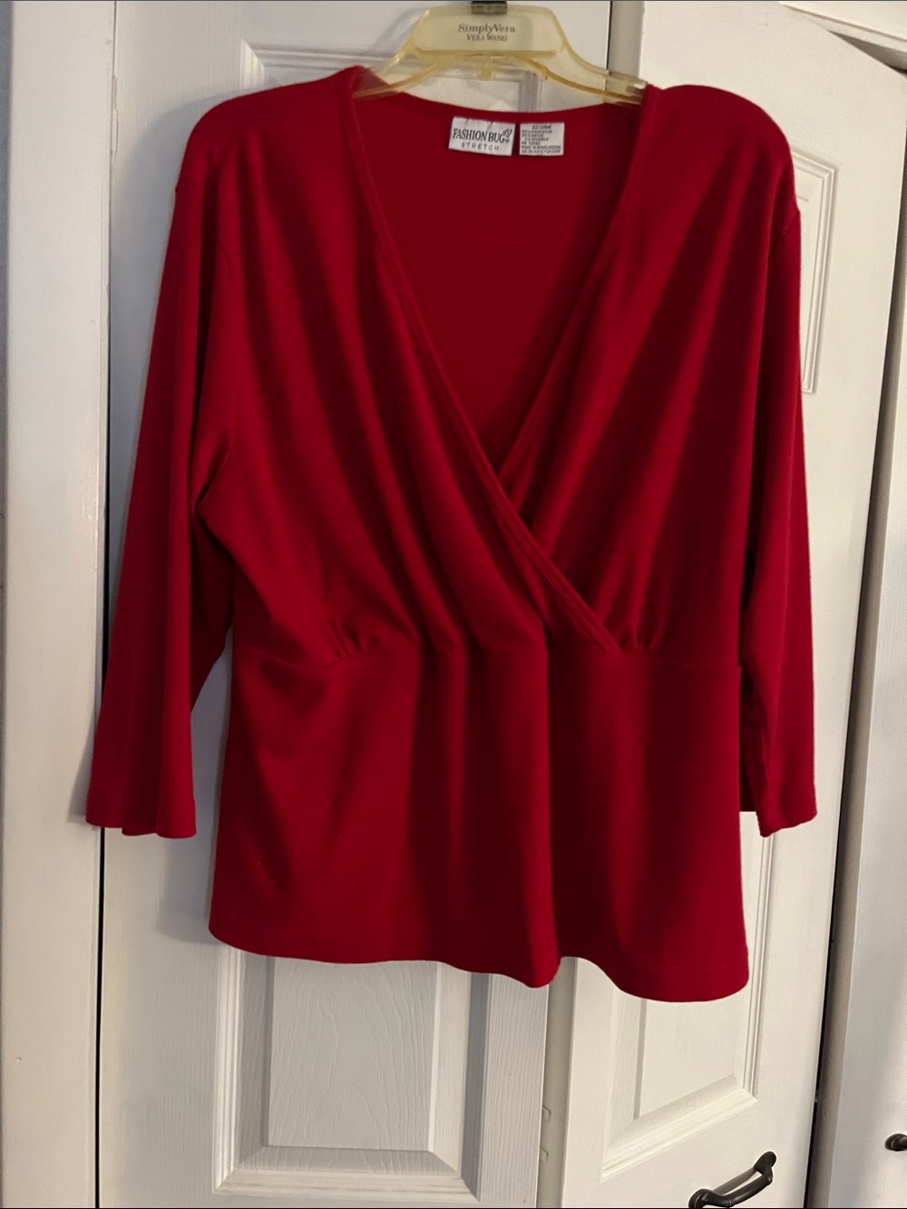 Fashion Bug Red Surplice Tunic Top